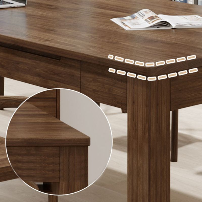 Contemporary Style Wood Office Desk Rectangular Shape Task Desk with 4 Legs for Office