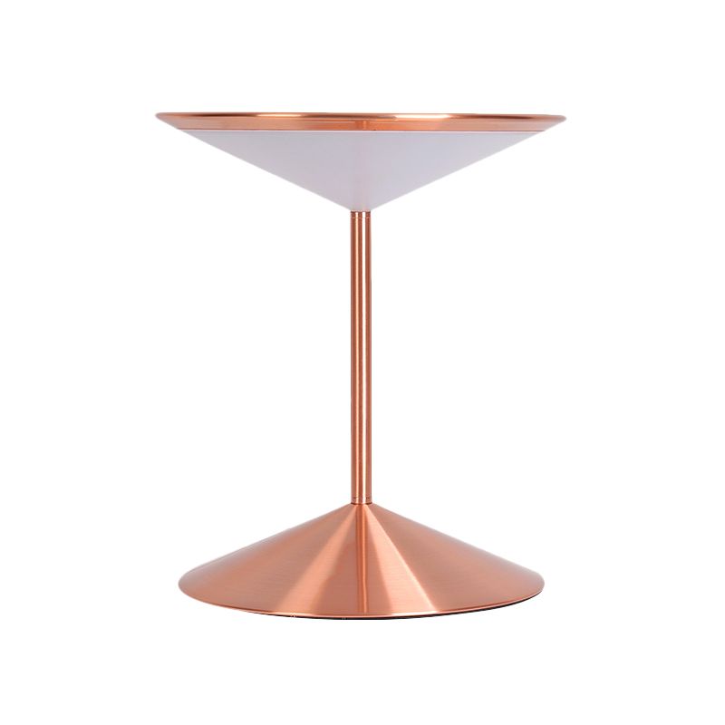 Metal Funnel Night Table Lighting Contemporary LED Rose Gold LED Nightstand Light for Bedroom