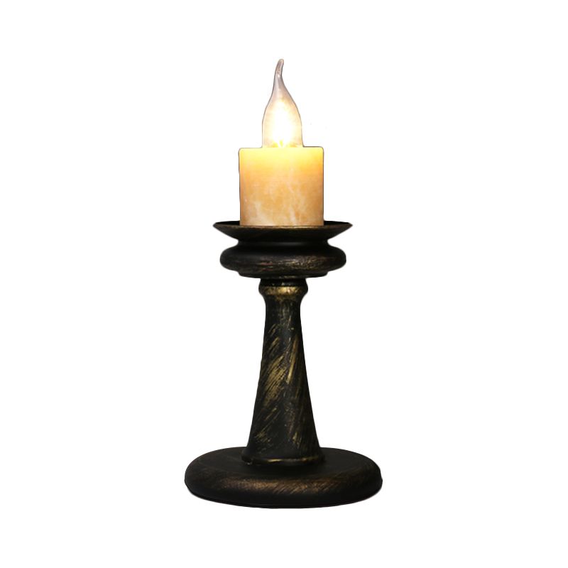 1 Light Desk Light Warehouse Style Candelabra Marble Table Lighting in Brass/Bronze with Metal Column Base