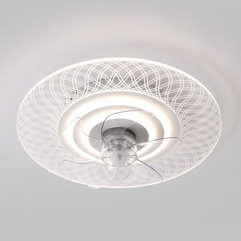 Ultrathin Acrylic Flush Ceiling Fan Light Minimalist LED Semi Flush Mount Lamp for Bedroom