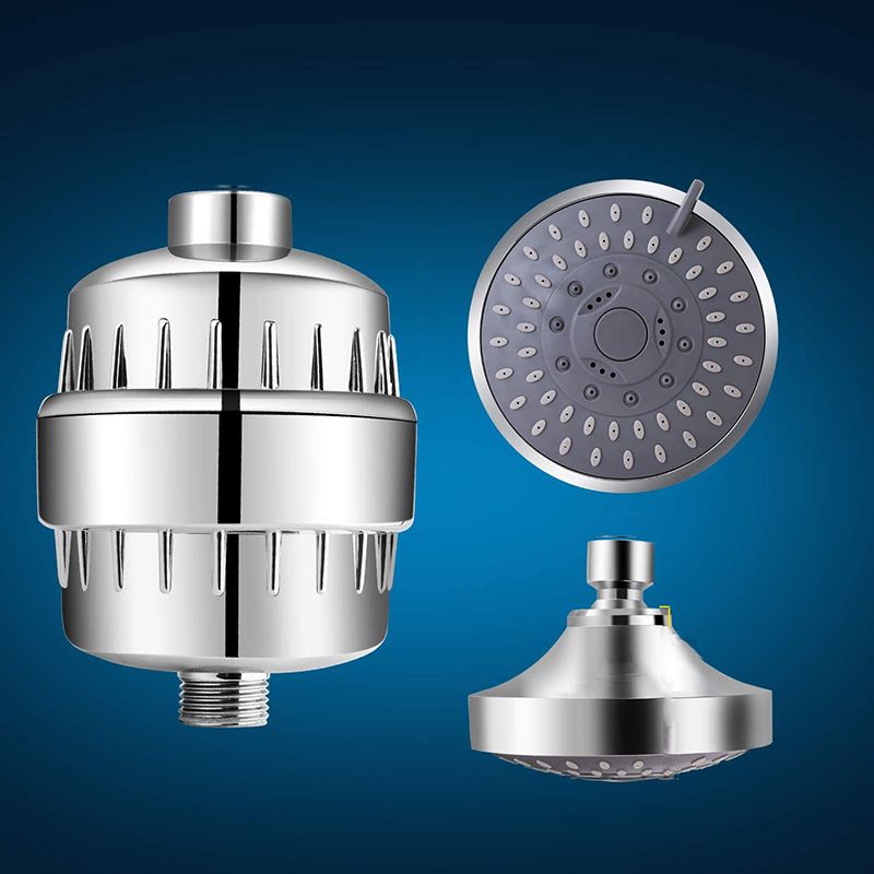 Modern Fixed Shower Head with Katalyst 4-inch Silver Wall-Mount Showerhead