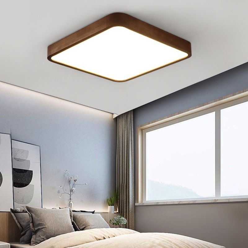 Wood Geometric Light Fixtures Modern Flush Mount Ceiling Lights for Living Room