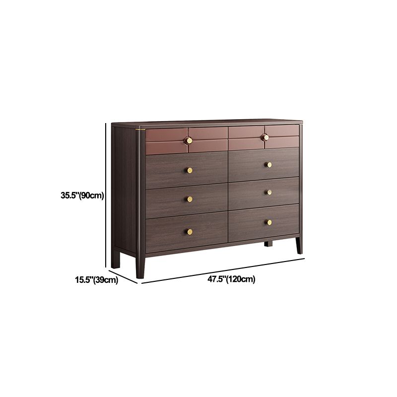 15.5" D Retro Style Brown Storage Chest Living Room Dresser with Drawers