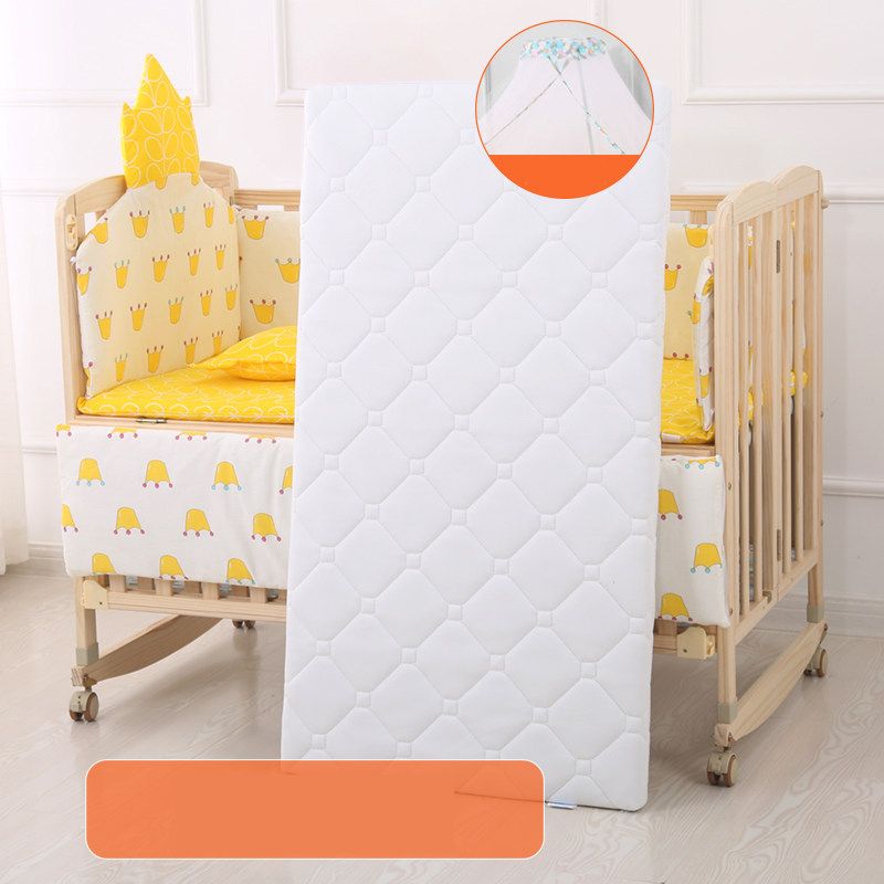 Convertible Solid Wood Baby Crib Folding Nursery Bed with Guardrail