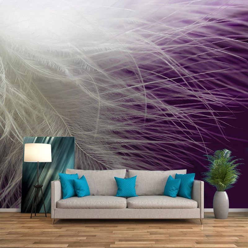 Decorative Wall Mural Feather Printed Drawing Room Wall Mural