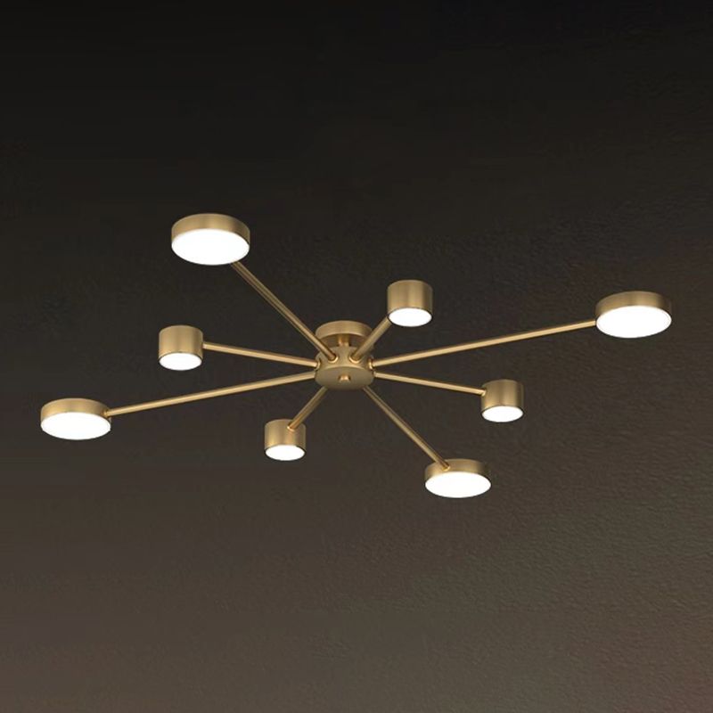 Multiple-Light Starburst Flush Mount Ceiling Light Modern Metal Ceiling Lighting