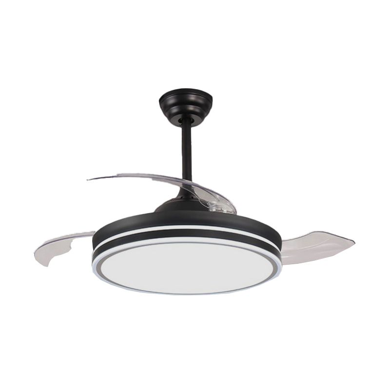 Metal LED Ceiling Fan in Black / White / Nickel Modern Fan Lighting Fixture