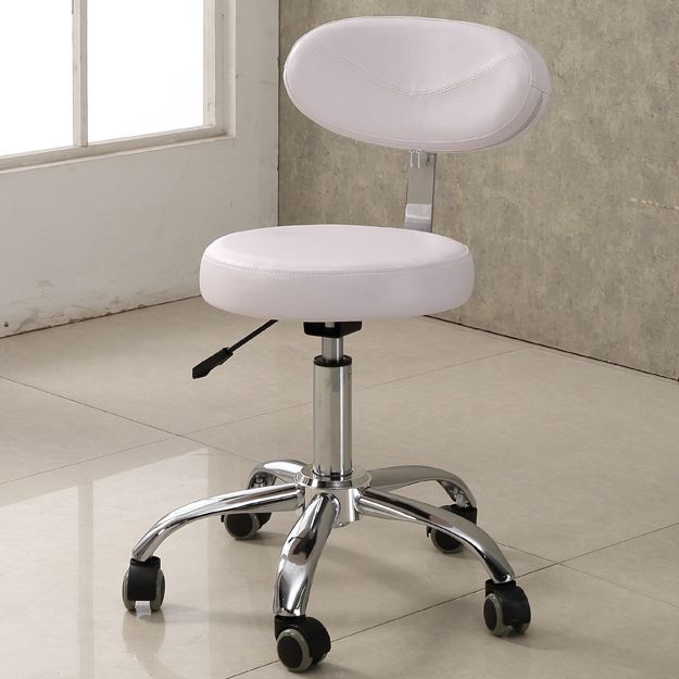 Modern Desk Chair with Wheels Leather Desk Chair in White/Black