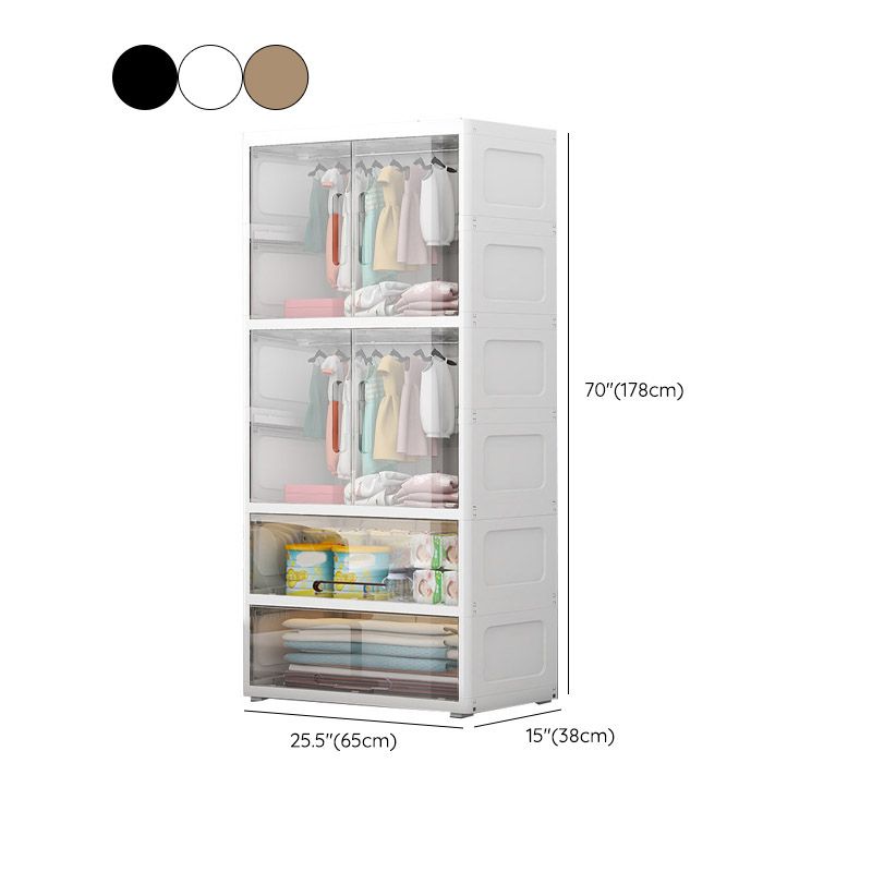 Modern Style Plastic Kids Closet Door Included Bedroom Armoire