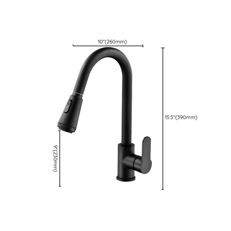 Gooseneck Kitchen Bar Faucet Swivel Spout No Sensor Bar Faucet with Pull down Sprayer