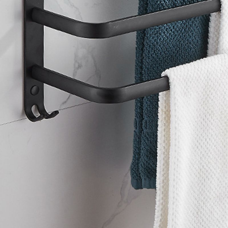 Modern Black Aluminum Bath Hardware Set Towel Bar Bathroom Hardware