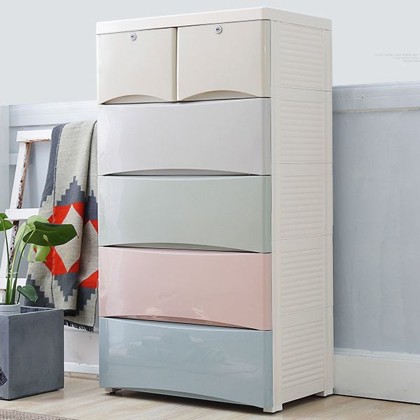 Contemporary Baby Dresser Plastic Dresser with Drawers for Kids Room