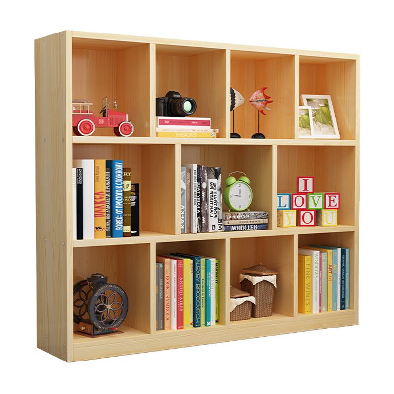 Contemporary Closed Back Book Shelf Wood Horizontal Bookshelf for Office