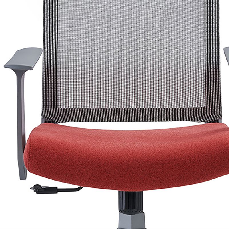 Mesh Mid Back Desk Chair Contemporary Fixed Arms Office Chair with Wheels