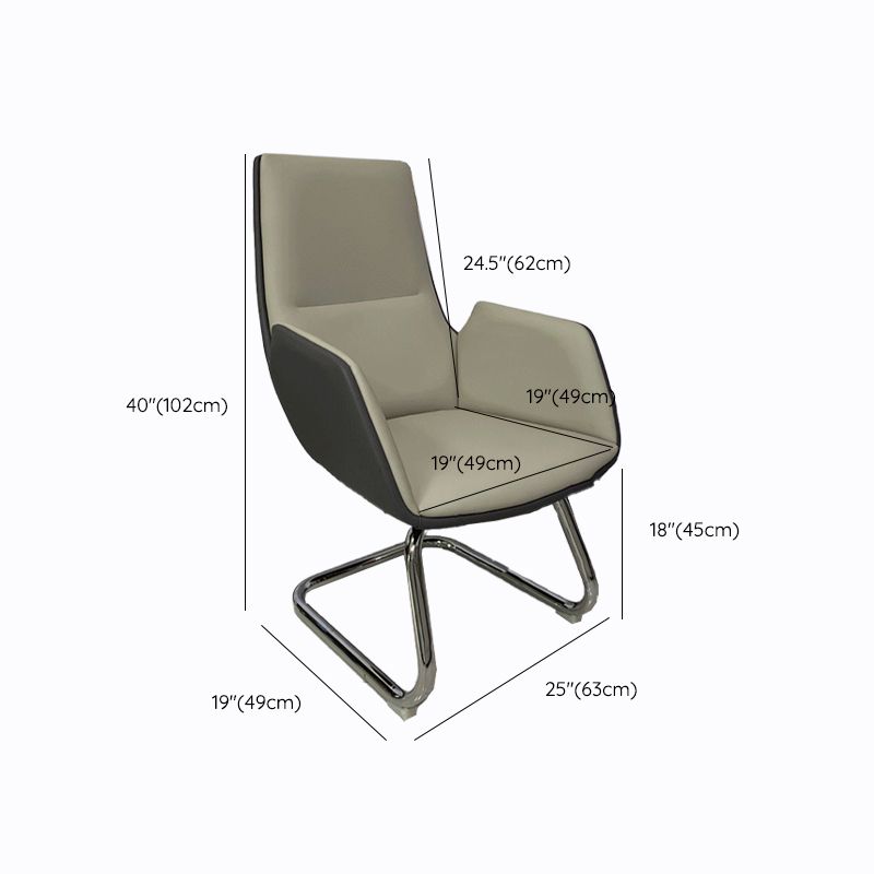 Armless Office Chair Conference Chair with Wheels for Office