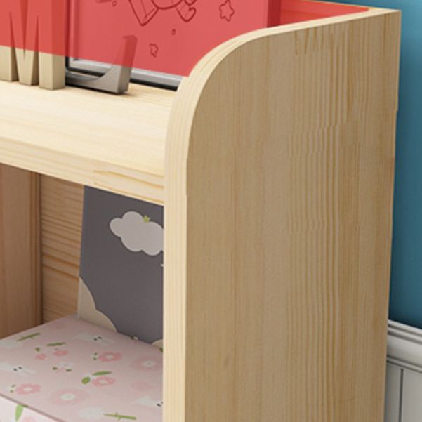 Contemporary Closed Back Book Shelf Pine Cubby Storage Bookcase in Light Wood