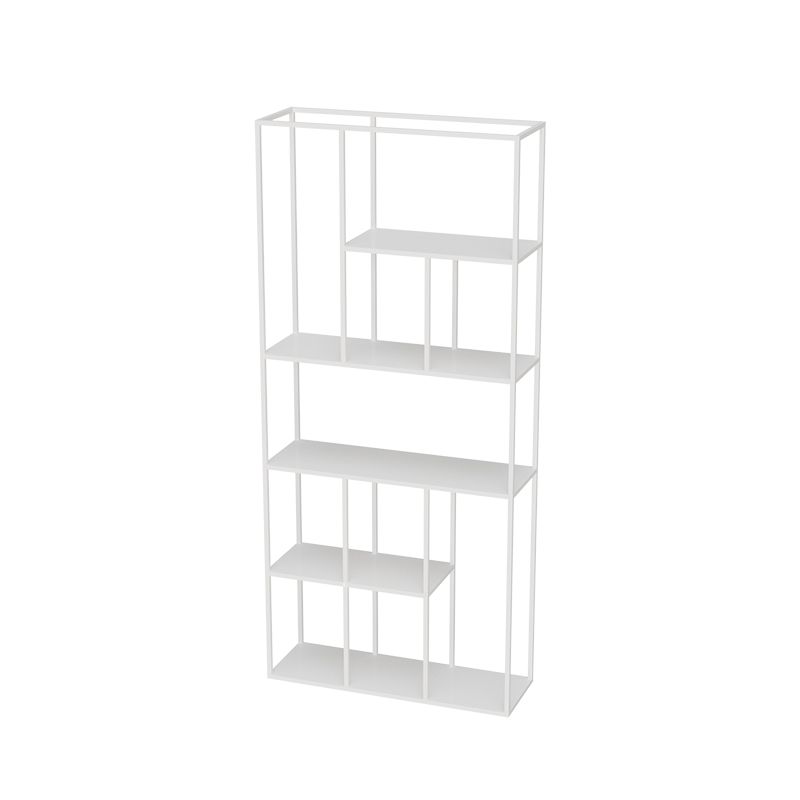 Libreria etagere in metallo aperto minimalista con scaffali rettangolari