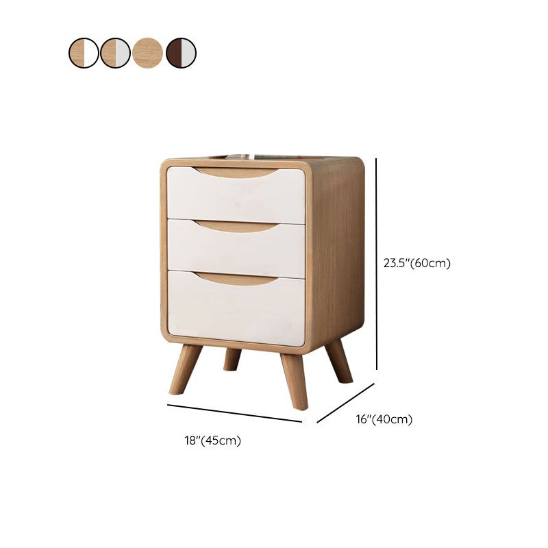 Solid Wood Standard Nightstand 15.74"W Kids Bedside Table with Drawers