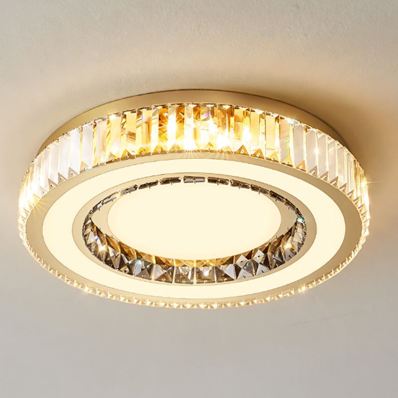 Round / Square Crystal LED Flush Mount Contemporary Ceiling Flush in Clear