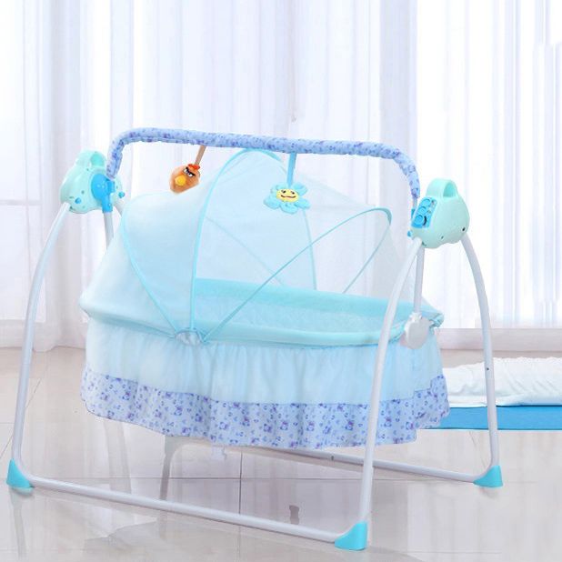 Rocking Crib Cradle Oval Metal Cradle with Stand for Newborn