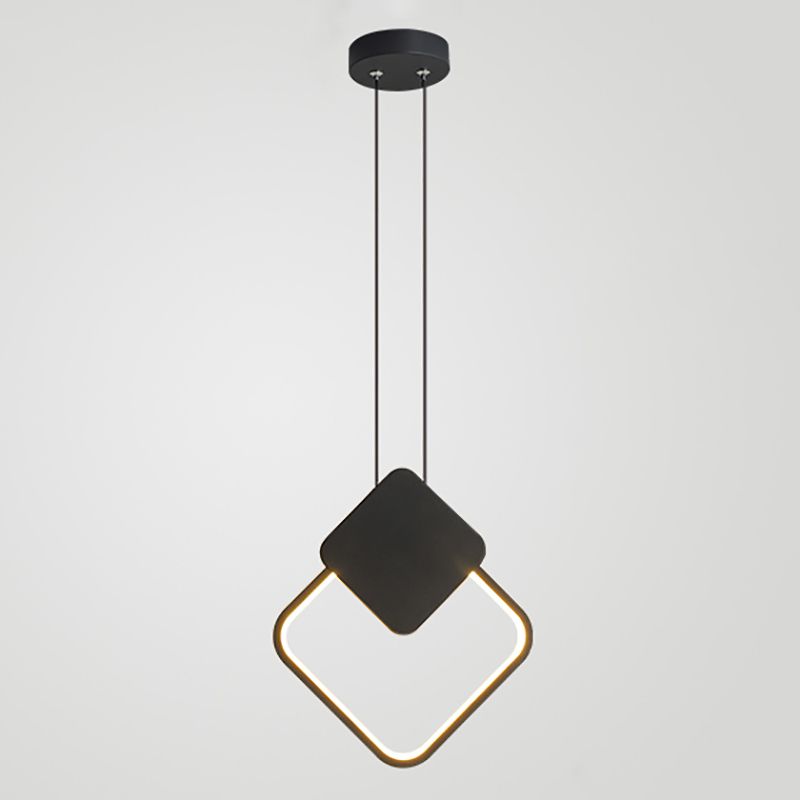 Linear Shape Metal Hanging Lamp Modern Style 1 Light Pendant Light