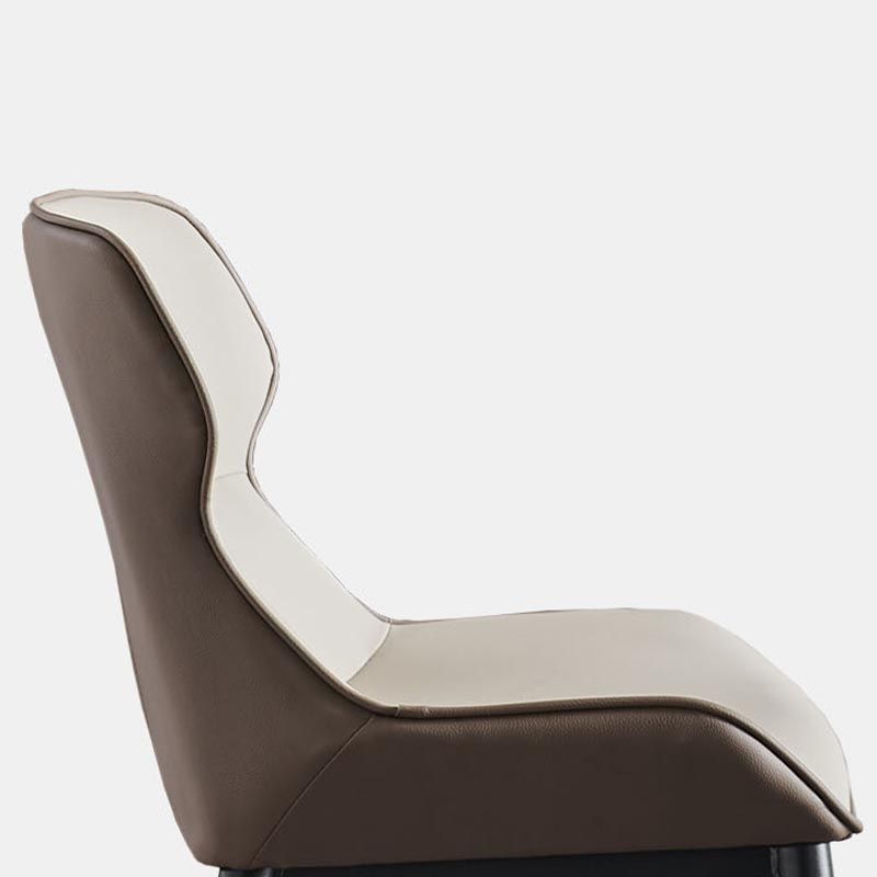 Leather Dining Side Chair Contemporary Wingback Dining Chair