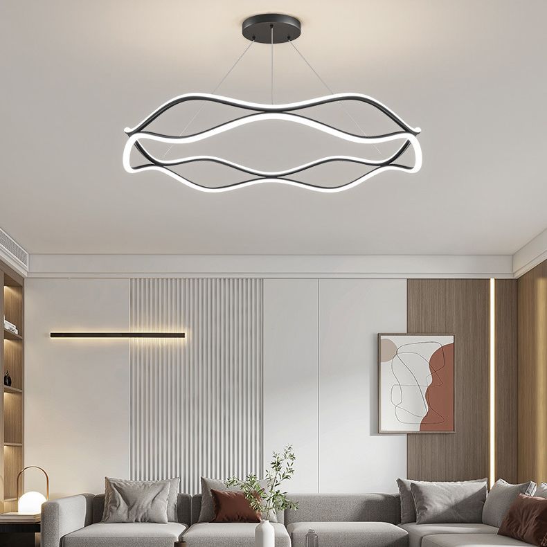 Metal Linear Shape Flush Ceiling Light Modern Style 2 Lights Flush Mount Lighting Fixtures