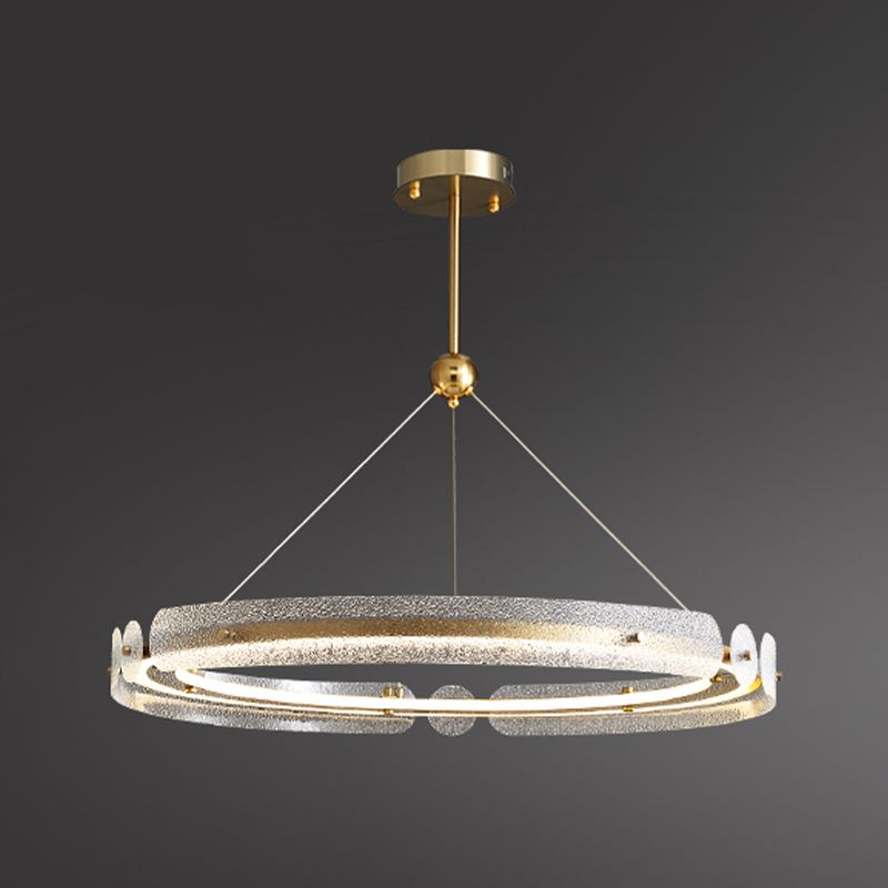 Modern Circle Chandelier Glass Gold LED Chandelier Pendant for Living Room