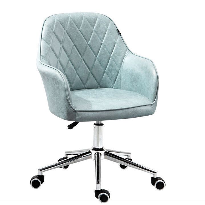 Contemporary Upholstered Office Chair with Arms Mid Back Chair for Office