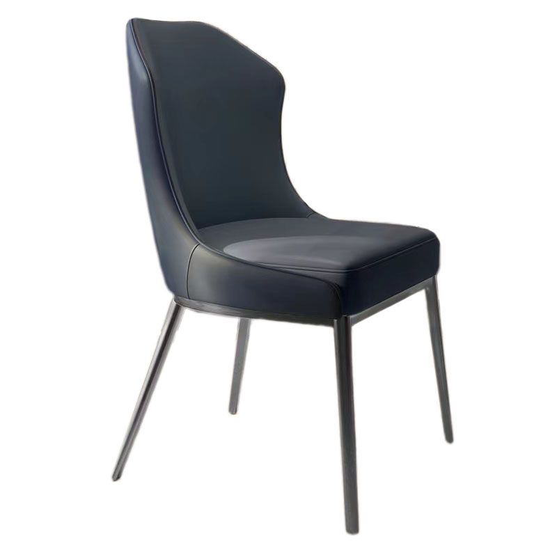 Contemporary Metal Chair Wingback Side Furniture in Matte Finish for Indoor