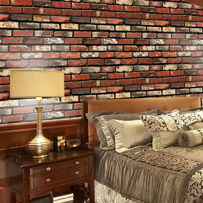 Fake Bricks Wallpaper Roll Stain Resistant Cyberpunk Living Room Wall Decor, 33' x 17.5"