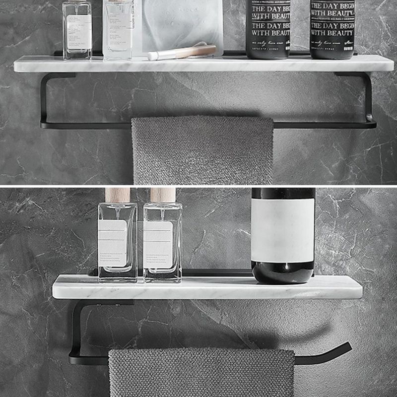 Metal & Marble Bathroom Hardware Set as Individual or as a Set in Black