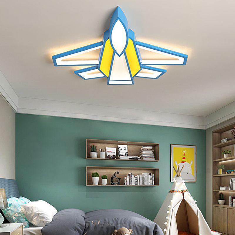 Airplane Flush Mount Light 1 Light Metal Cartoon Flush Mount Spotlight for Children Bedroom