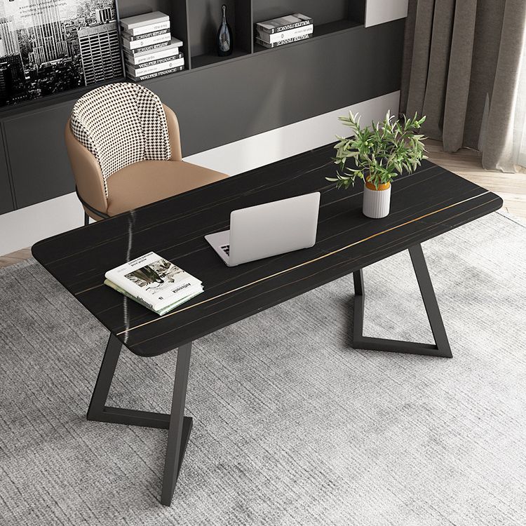 Contemporary Curved Office Desk Stone Writing Desk for Office