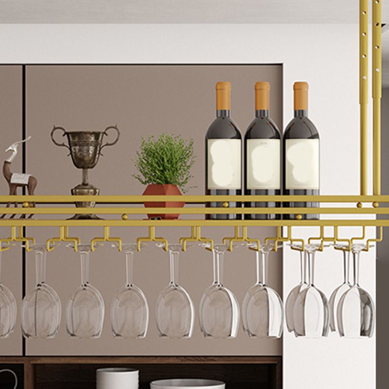 Industrial Hanging Wine Holder Rack Metal Wine Shelf for Kitchen