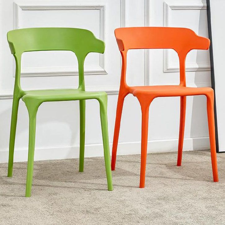 Plastic Chair Open Back Dining Side Furniture in Matte Finish