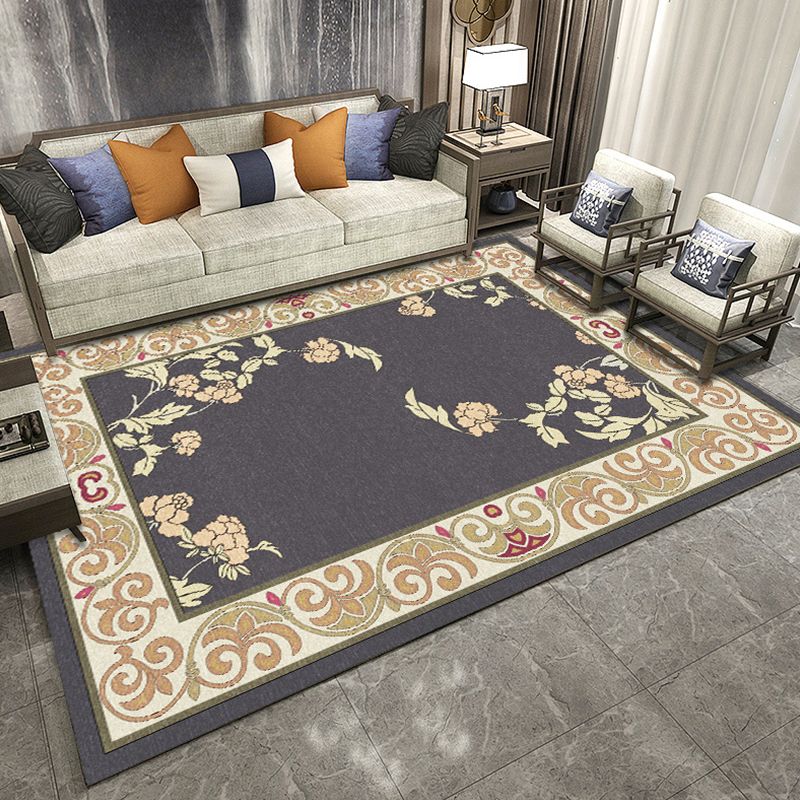 Klassieke meerkleurige oosterse tapijten polyester tak en vogelpatroon tapijt wasbaar huisdiervriendelijke antislip tapijt voor salon