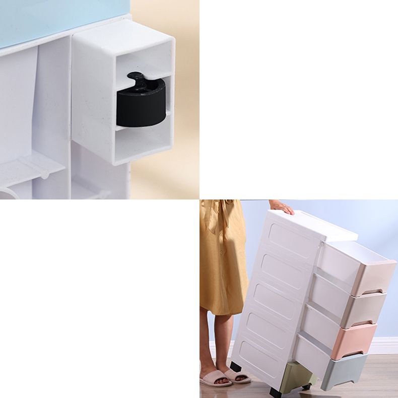 Plastic Chest Kids Nightstand Modern Nursery Dresser with 6/5 Drawers