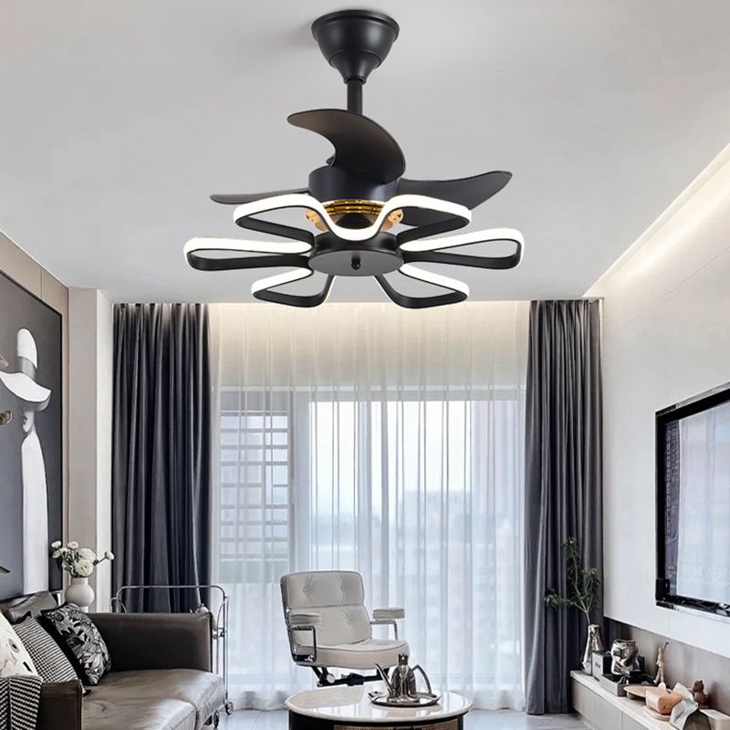 Metal Geometric Shape Ceiling Fan Modern Style 1 Light Ceiling Fans Fixtures