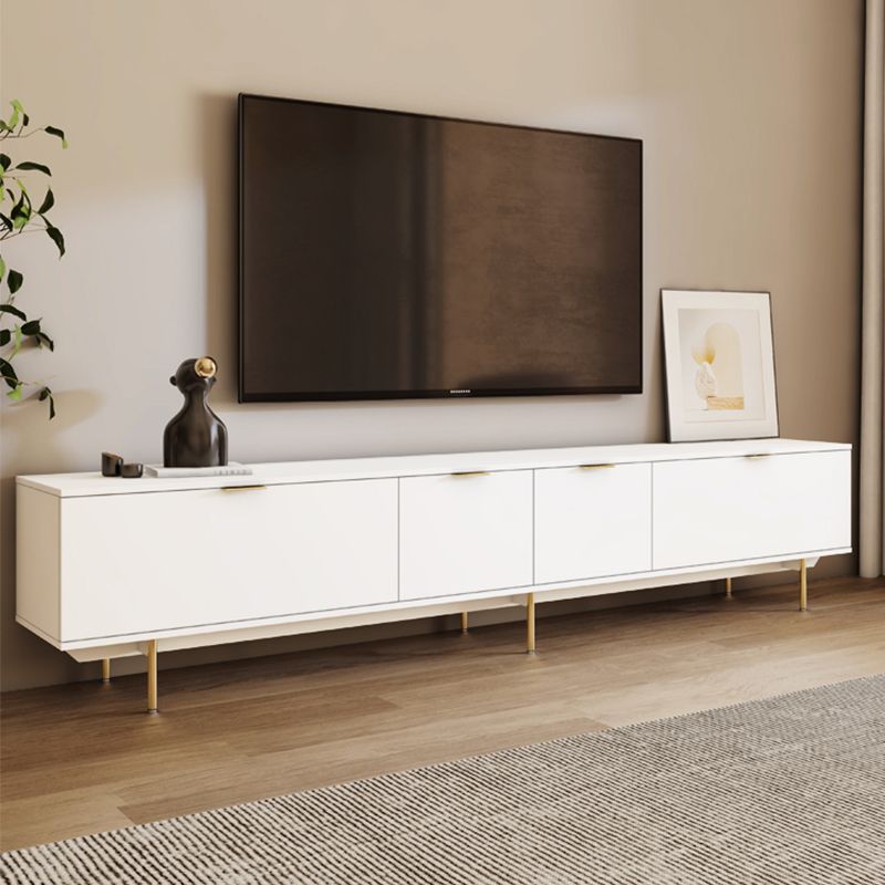 Modern TV Console Contemporary White TV Stand with Storage for Living Room