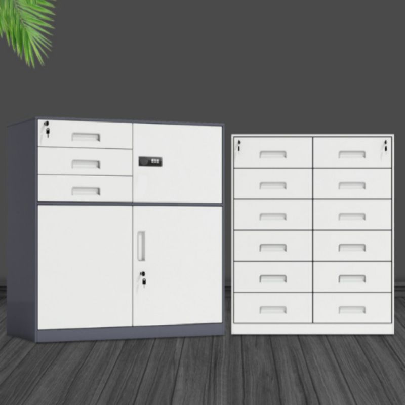 Contemporary File Cabinet Metal Frame Key Lock Lateral File Cabinet for Office