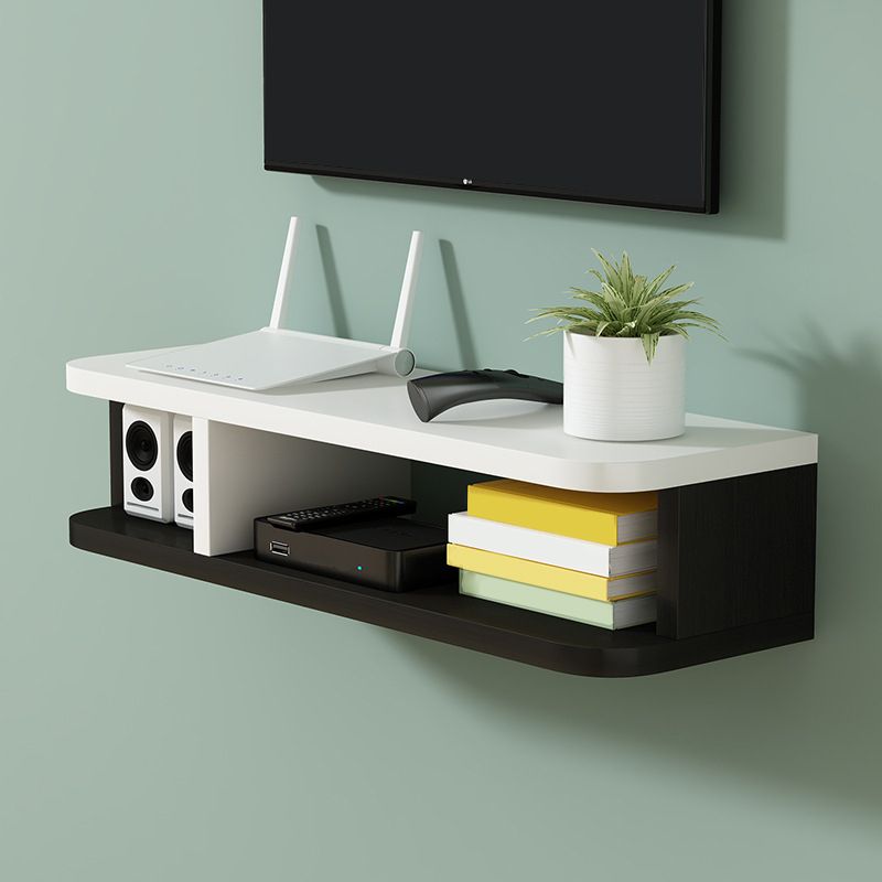 Faux Wood TV Stand Console Wall-mounted Stand Console for Living Room