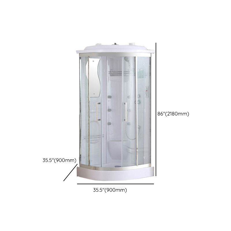 White Shower Stall Stainless Steel Shower Enclosure with Base Included