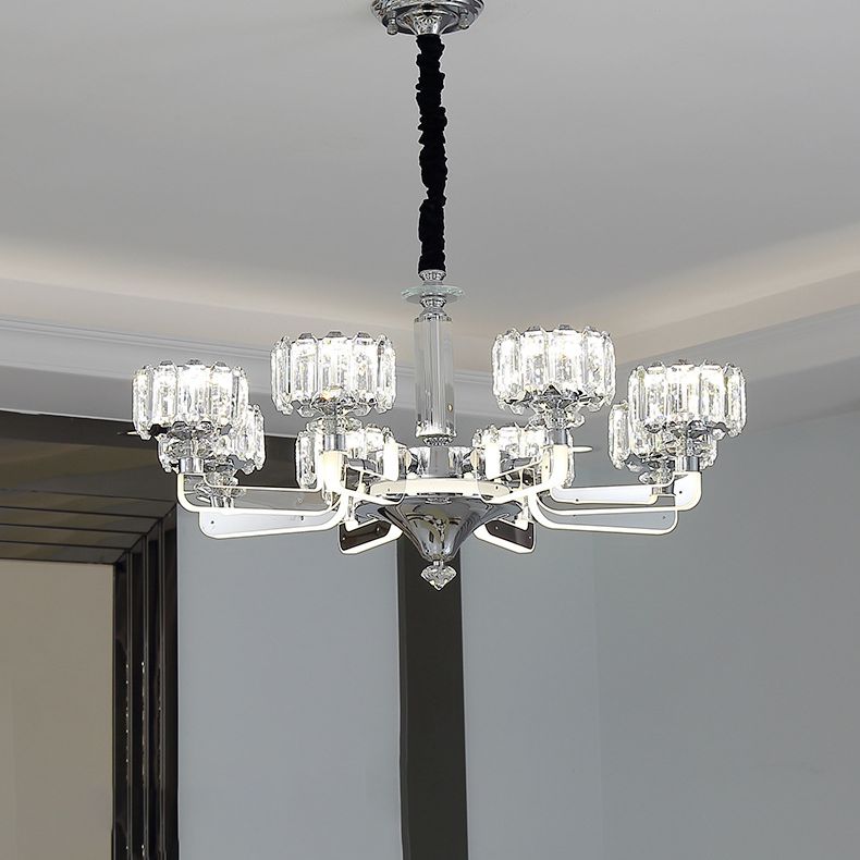 Cylindrical Pendant Ceiling Lights Modern Minimalist Style Crystal Hanging Lamp