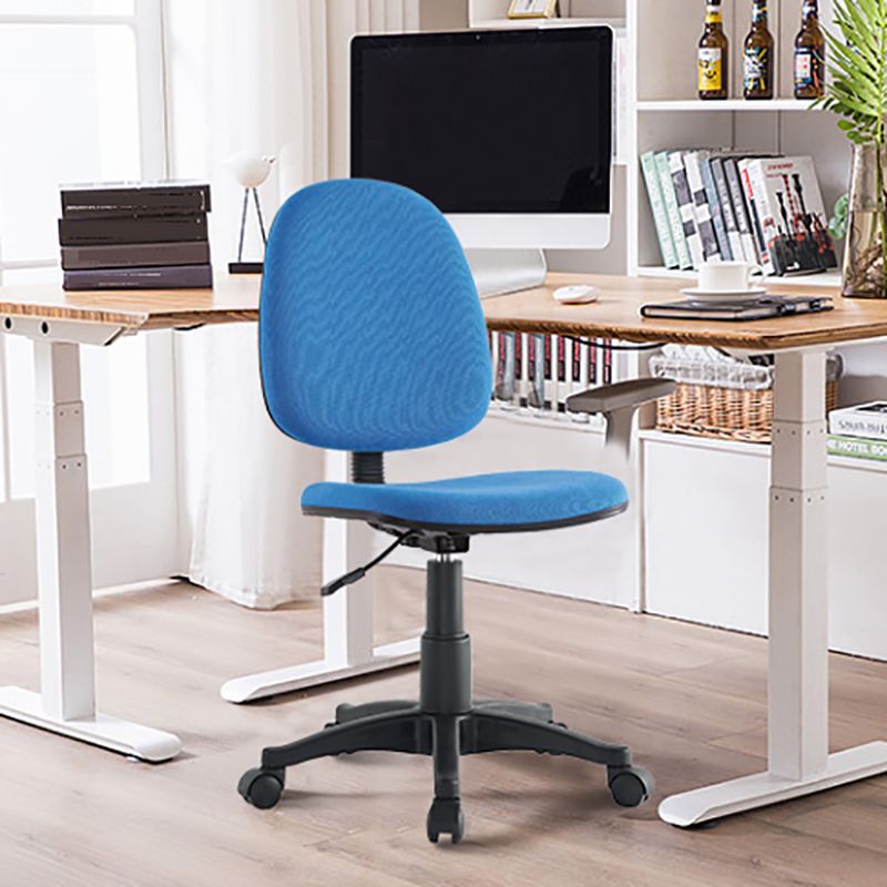 Modern Armless Upholstered Office Chair Nylon Height-adjustable Office Chair