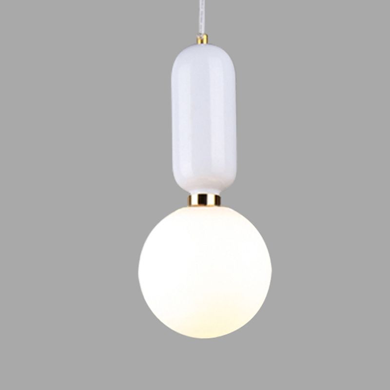 Nordic Style Ceiling Lamp Ball Shape Bulb Pendant Light with Glass Shade for Bedroom