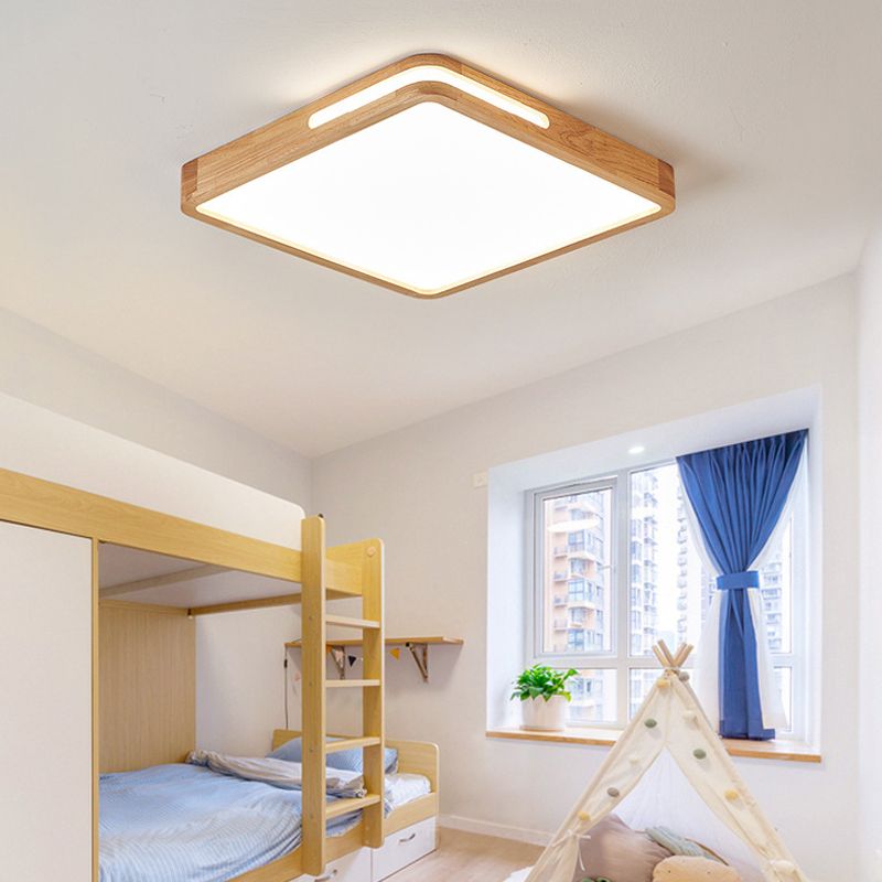 Wood Flush Mount Geometric Light Contemporary Flush for Bedroom