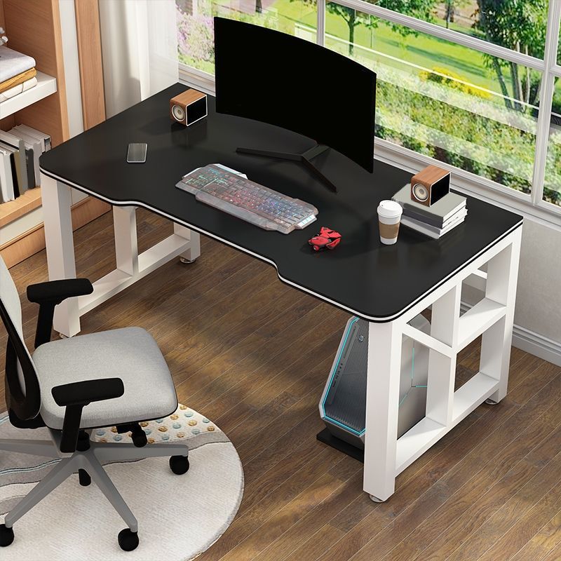 Modern Gaming Desk Antique Finish Wooden Writing Desk with Metal Legs