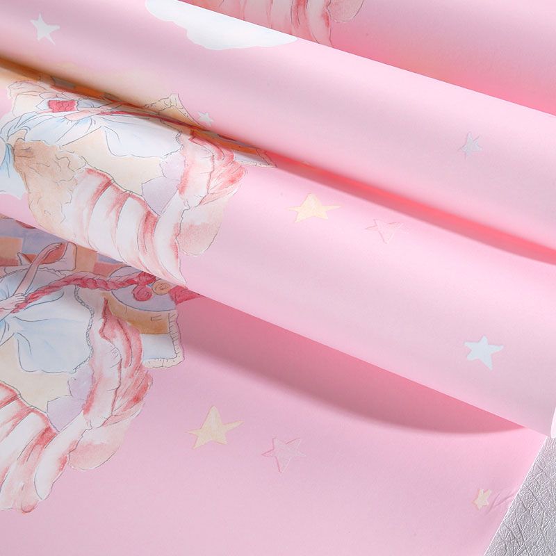 Non-Woven Wall Decor Non-Pasted Cartoon Wallpaper Roll for Girl's Bedroom