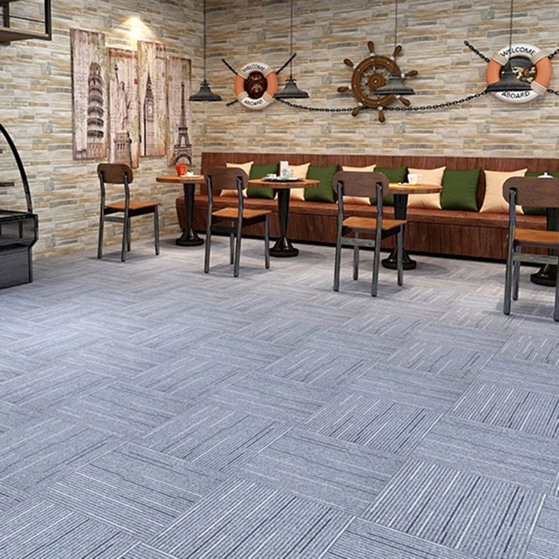 Stripe Print Carpet Floor Tile Level Loop Non-Skid Loose Lay Office Room Carpet Tile